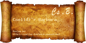 Csellár Barbara névjegykártya