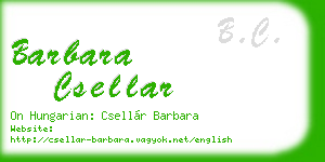 barbara csellar business card