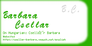 barbara csellar business card